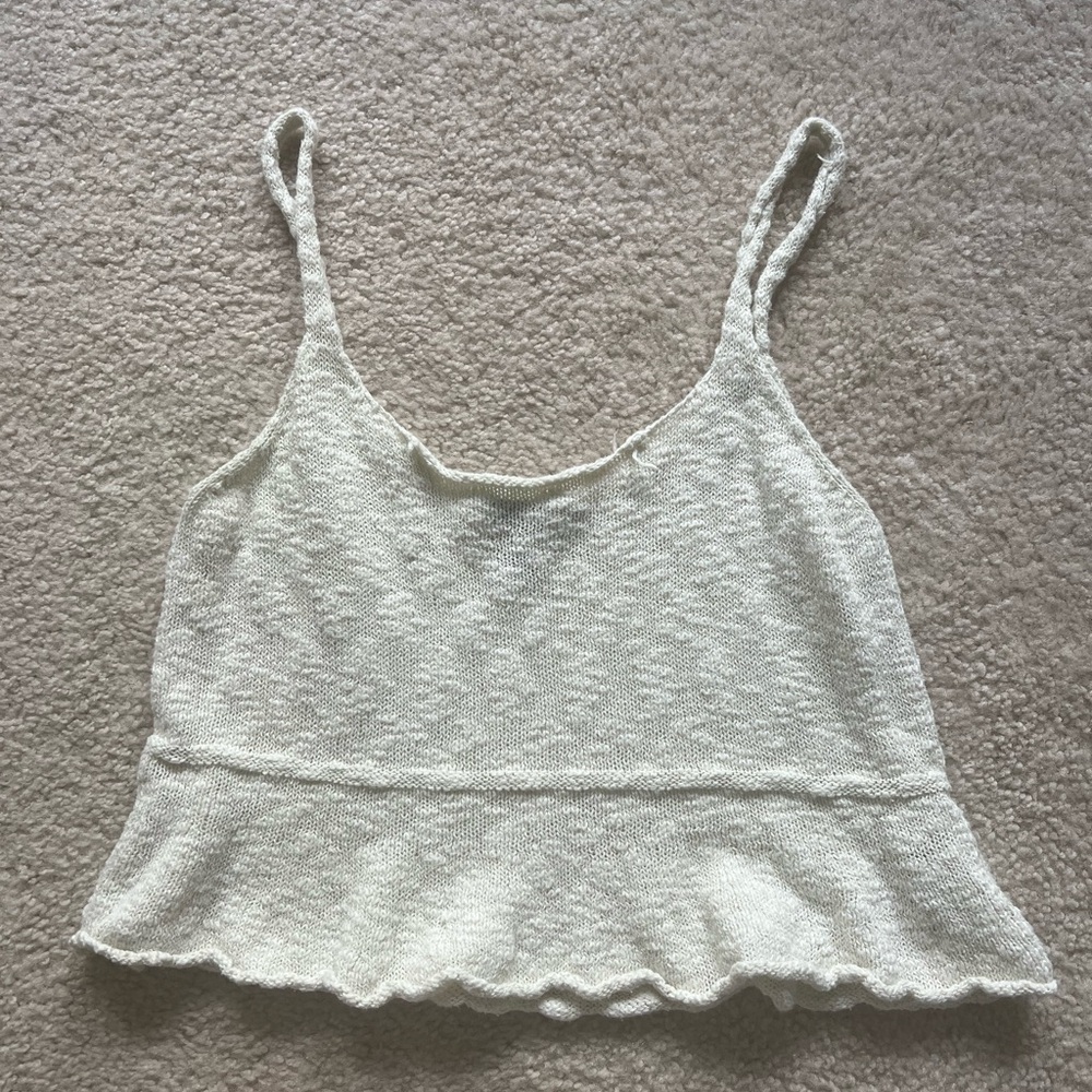 Knit Peplum Cropped Tank